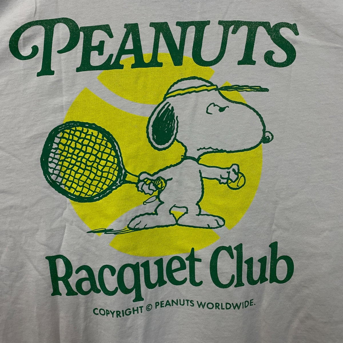 Junk Food Clothing X Peanuts Racquet Club Snoopy Tshirt size L/XL