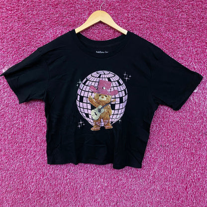 Rebellious One Disco Cowgirl Bear Crop Top XL