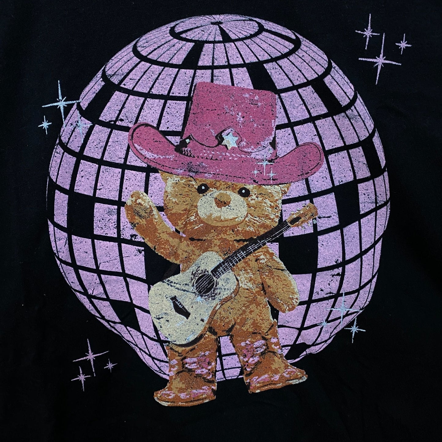 Rebellious One Disco Cowgirl Bear Crop Top XL