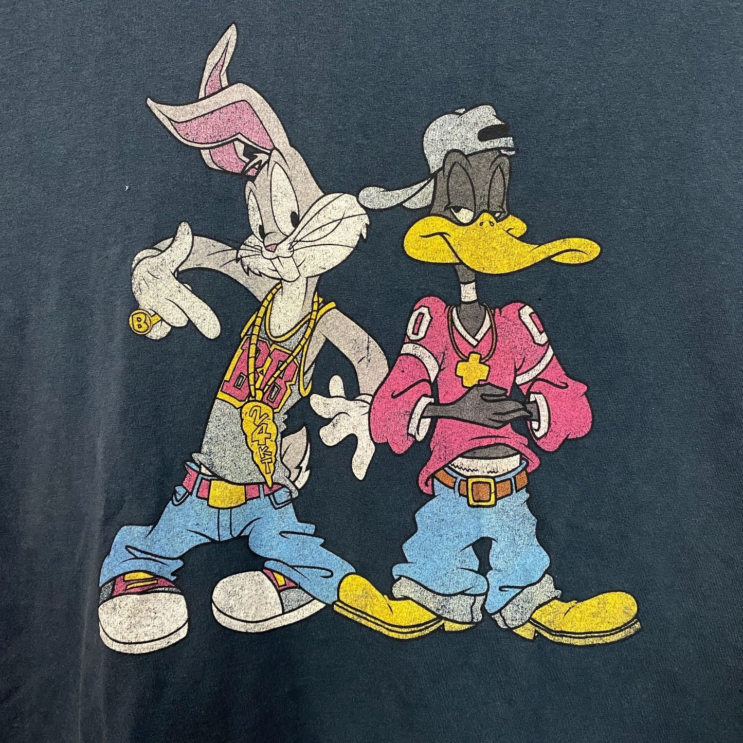 Looney Tunes Bugs Bunny Daffy Duck Criss Cross Parody Tee L