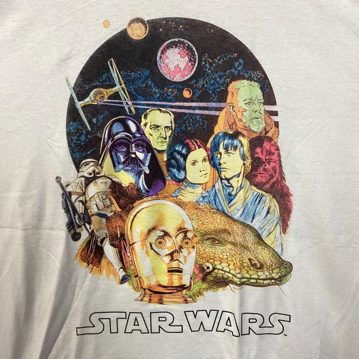 Star War 1977 Illustrated Dewback Promo Movie Poster Vintage Style T-Shirt XL