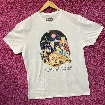 Star War 1977 Illustrated Dewback Promo Movie Poster Vintage Style T-Shirt XL