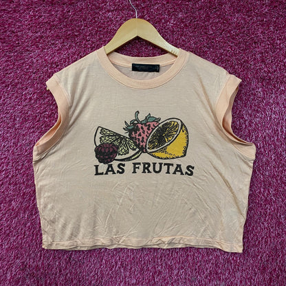 Junk Food Clothing Las Frutas Vintage Style Tissue Women's Crop Tank Medium
