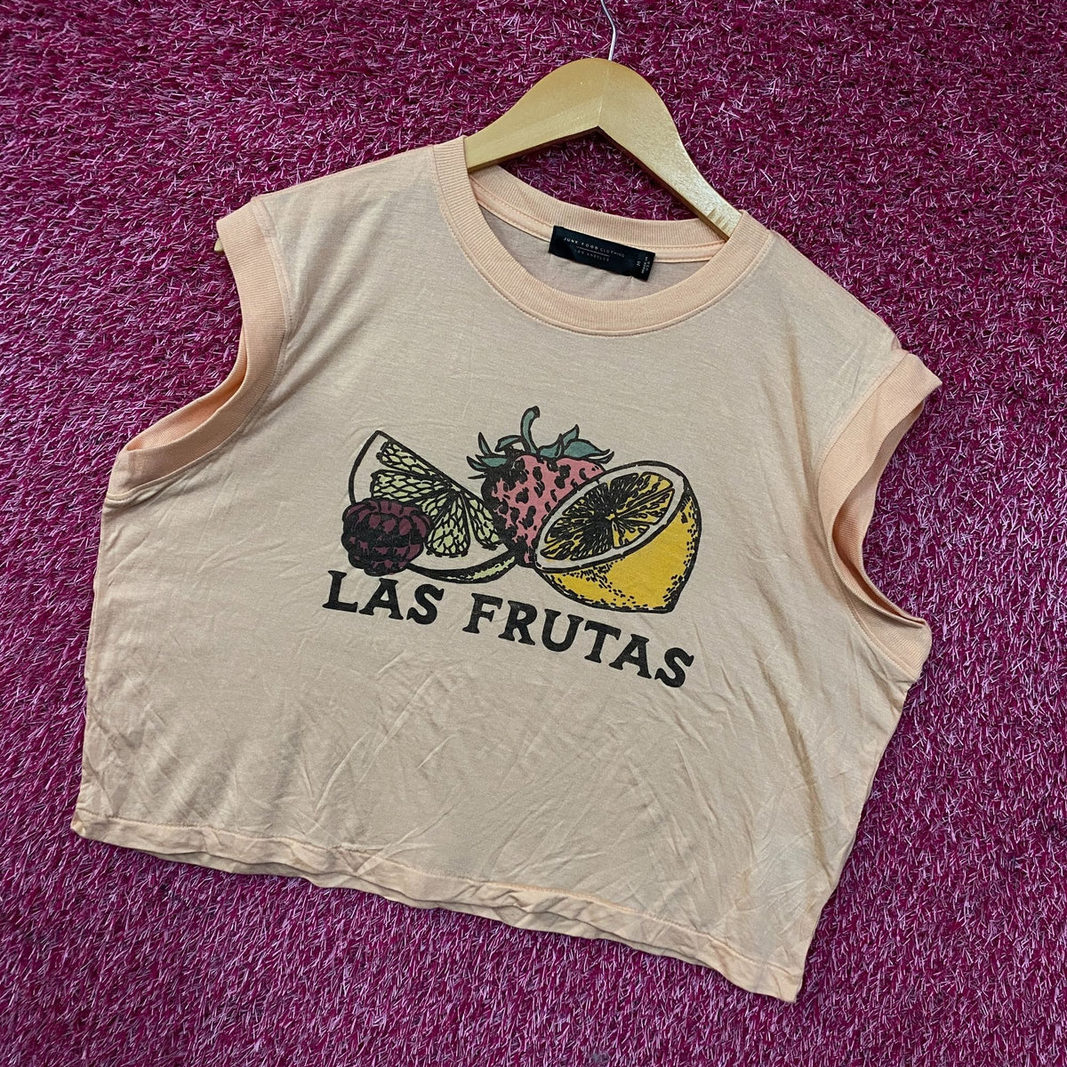 Junk Food Clothing Las Frutas Vintage Style Tissue Women's Crop Tank Medium