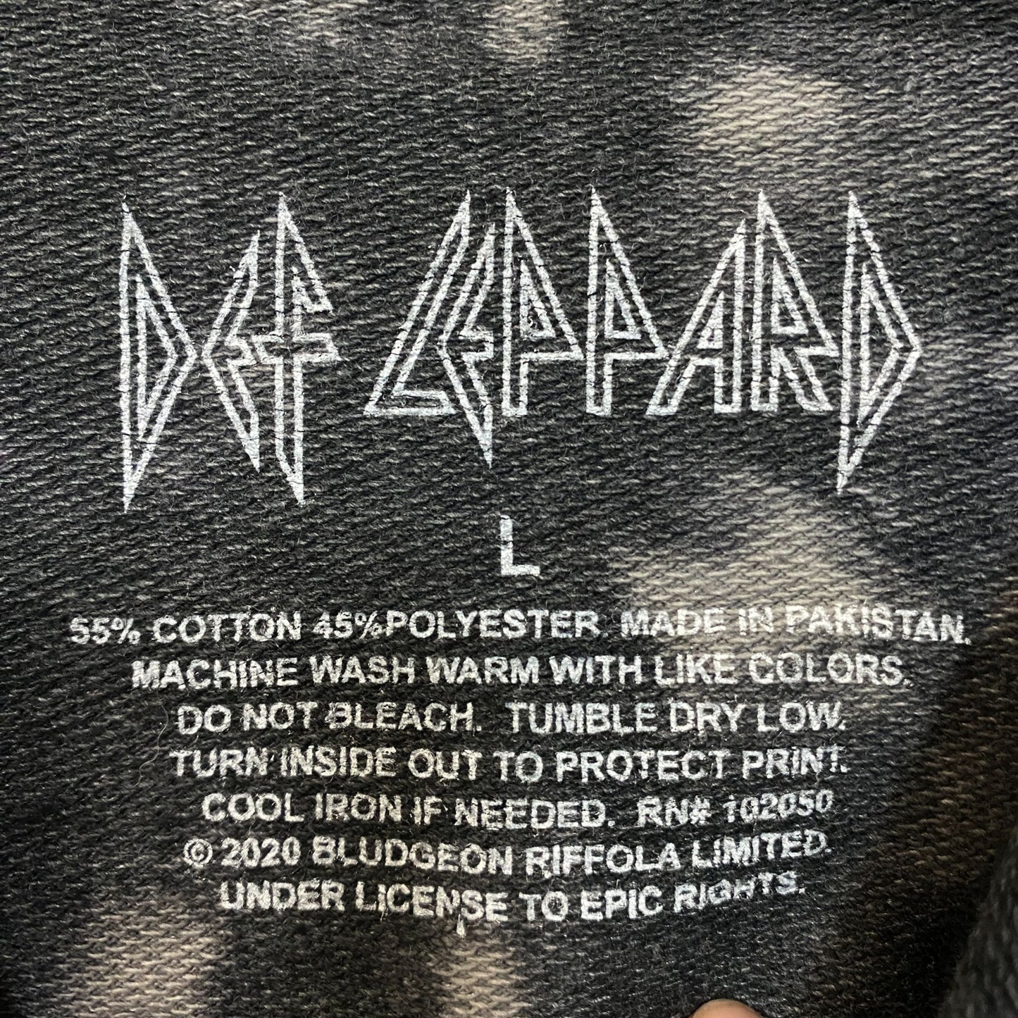 Def Leppard 1983 US Tour Metal Band Bleach Dye Hoodie Large
