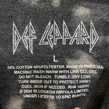Def Leppard 1983 US Tour Metal Band Bleach Dye Hoodie Large