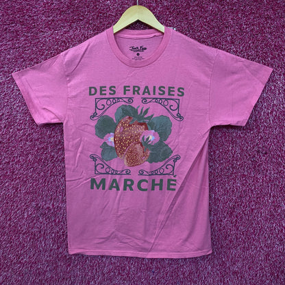 Junk Food Des Fraises Marché Cute Graphic T-Shirt Small