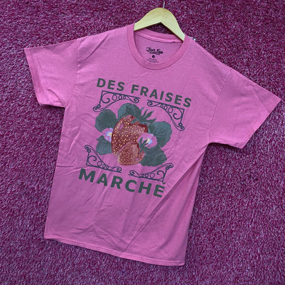 Junk Food Des Fraises Marché Cute Graphic T-Shirt Small
