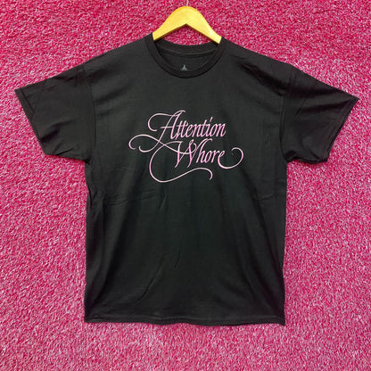 Tove Lo Attention Pink Lettering Black T-Shirt Large