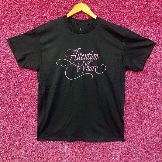 Tove Lo Attention Pink Lettering Black T-Shirt Large