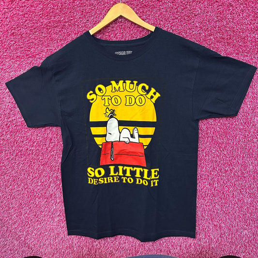 Charles Schulz Peanuts Snoopy & Woodstock Lazy Sunday Tee L