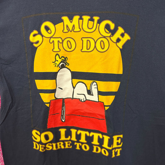Charles Schulz Peanuts Snoopy & Woodstock Lazy Sunday Tee L