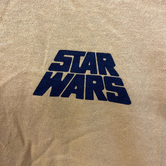 Star Wars Back Illustration Promo Movie Poster Vintage Style Yellow T-Shirt XL