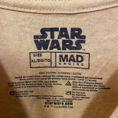 Star Wars Back Illustration Promo Movie Poster Vintage Style Yellow T-Shirt XL