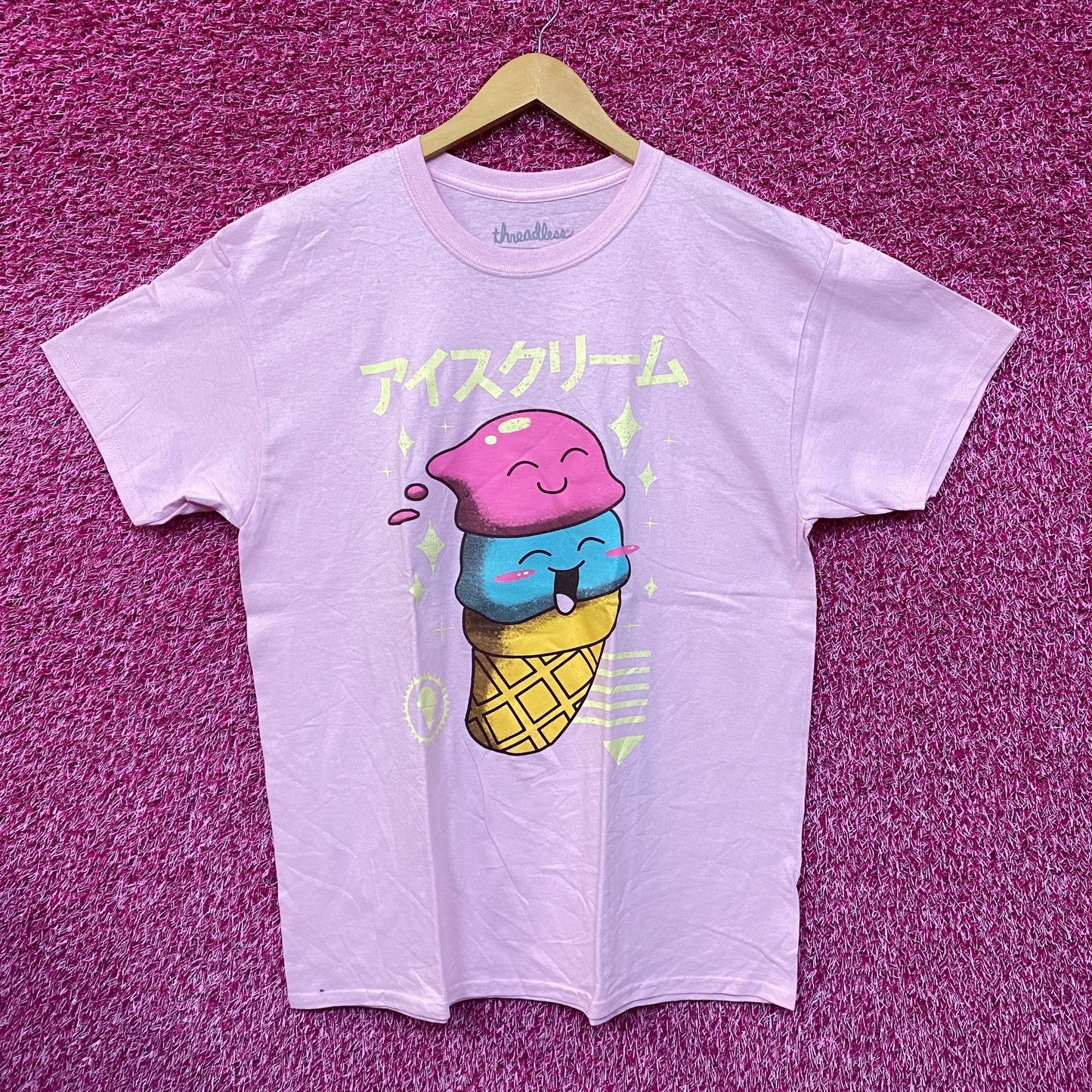 Kawaii Double Scoop Ice Cream Threadless Promo Pop Art Tee L