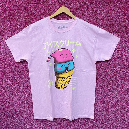 Kawaii Double Scoop Ice Cream Threadless Promo Pop Art Tee L