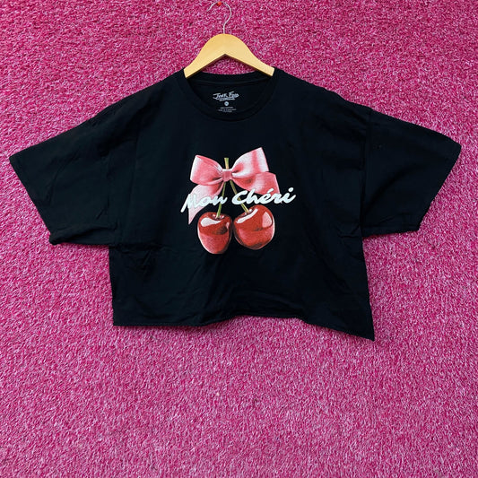 Junk Food Clothing Mon Cheri Vintage Style Graphic Crop Tee XL
