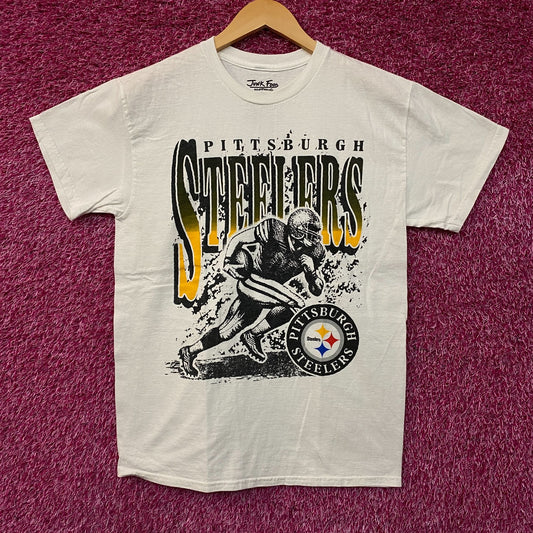 Junk Food Clothing NFL Pittsburgh Steelers Rushing Flea Market T-Shirt Small