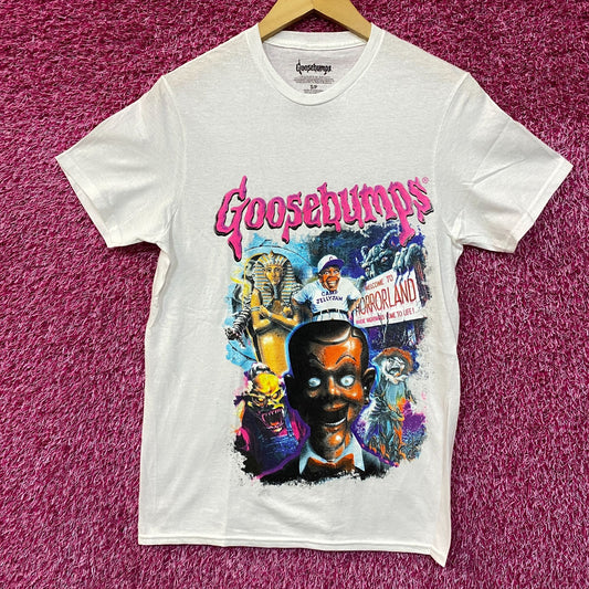 Goosebumps RL Stine Horror Series Cover Art Collage Tee Small
