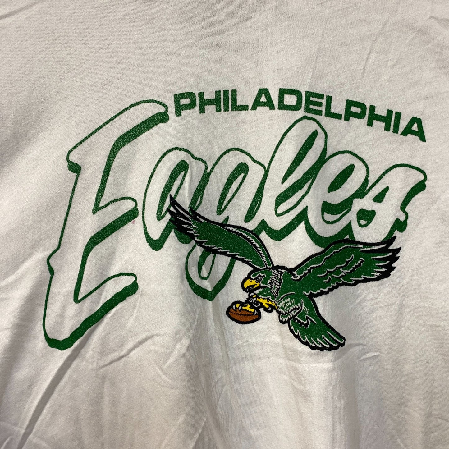 Junk Food Clothing NFL Philadelphia Eagles Touchdown Long Sleeve Cropped T-Shirt Small