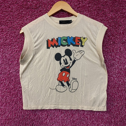 Junk Food Clothing X Disney Waving Mickey Vintage Tissue Tank XS