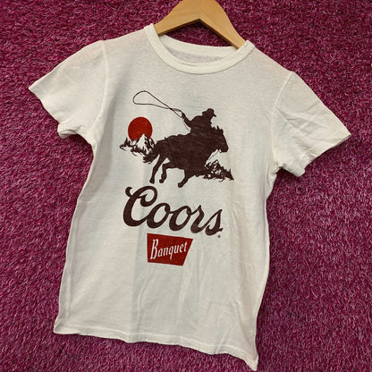 Junk Food Clothing Coors Banquet Cowboy Vintage Style Graphic Women's Tee XS