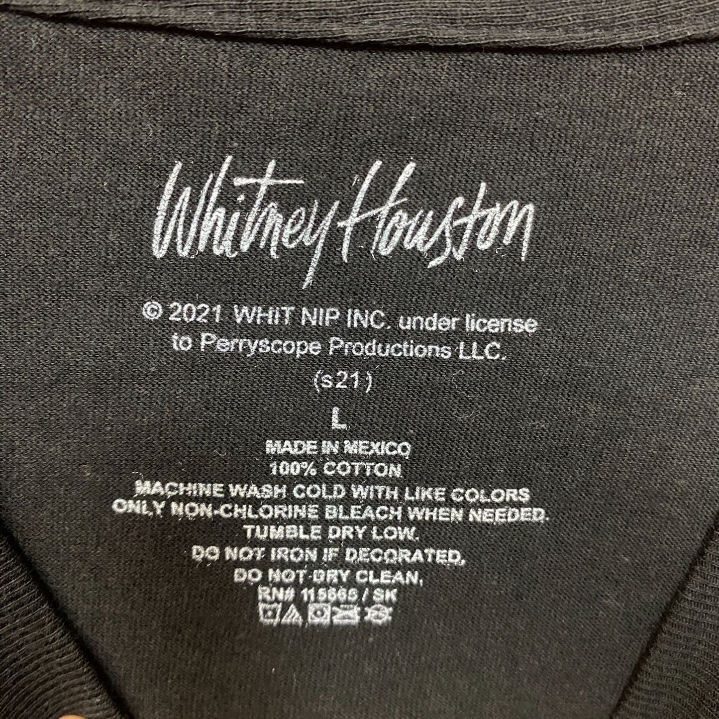 Whitney Houston 1987 Alternate Album Art Dance Pop Tee Large