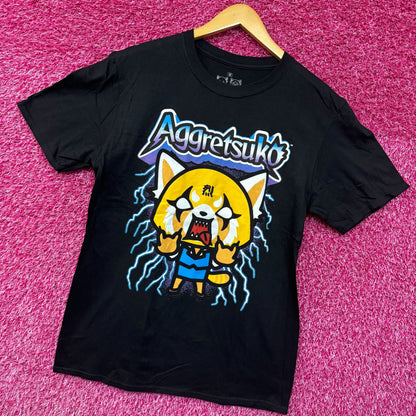 Agretsukothe Kawaii Fox Lightning Struck Sanrio Anime Tee M