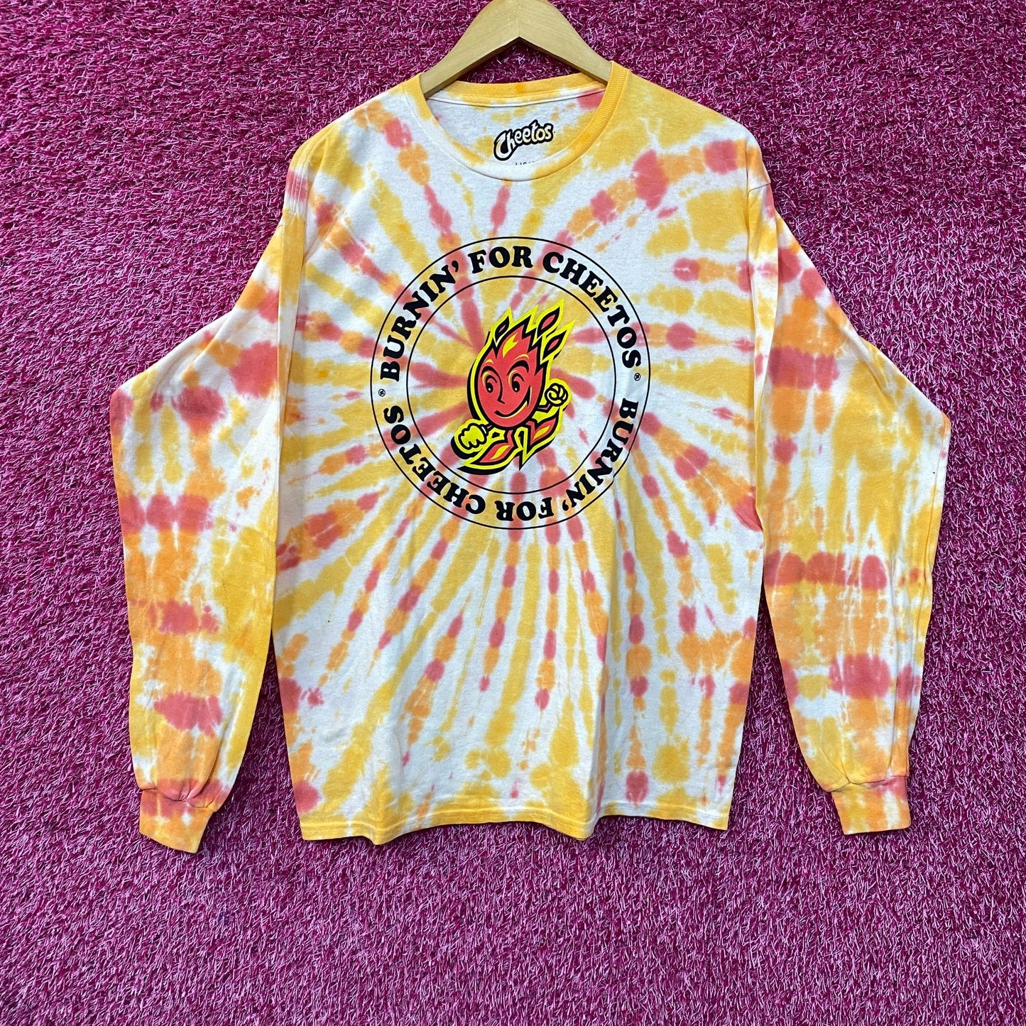 Cheetos Flamin' Hot Promo Tie Dye Long Sleeve T-Shirt Large