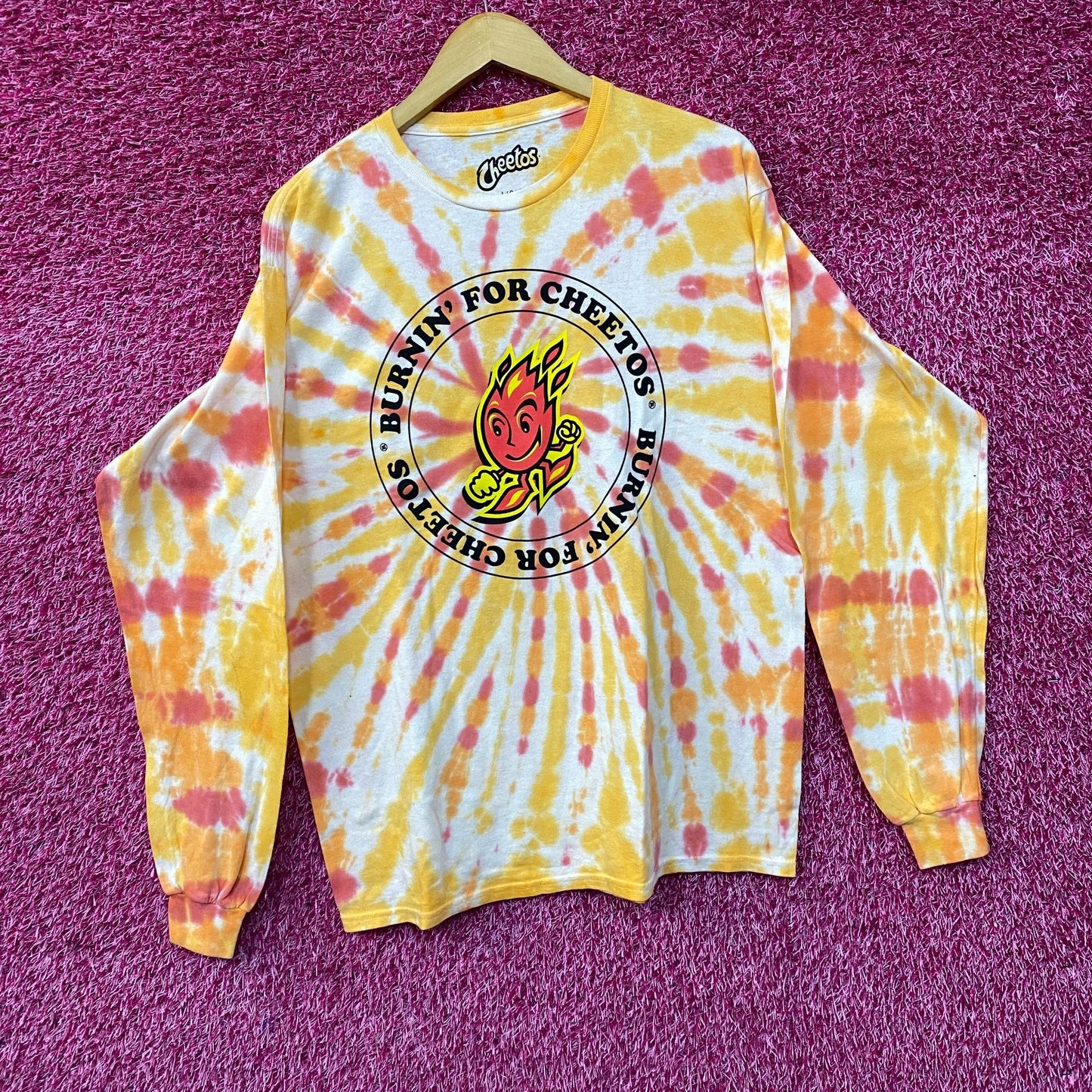 Cheetos Flamin' Hot Promo Tie Dye Long Sleeve T-Shirt Large