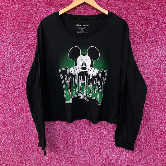 Junk Food Clothing "Philadelphia Eagles Mickey Hang On" Women's Crop Top XL