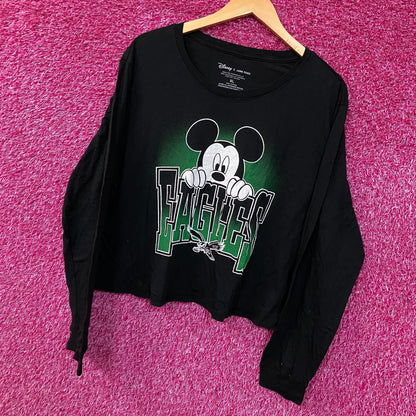 Junk Food Clothing "Philadelphia Eagles Mickey Hang On" Women's Crop Top XL
