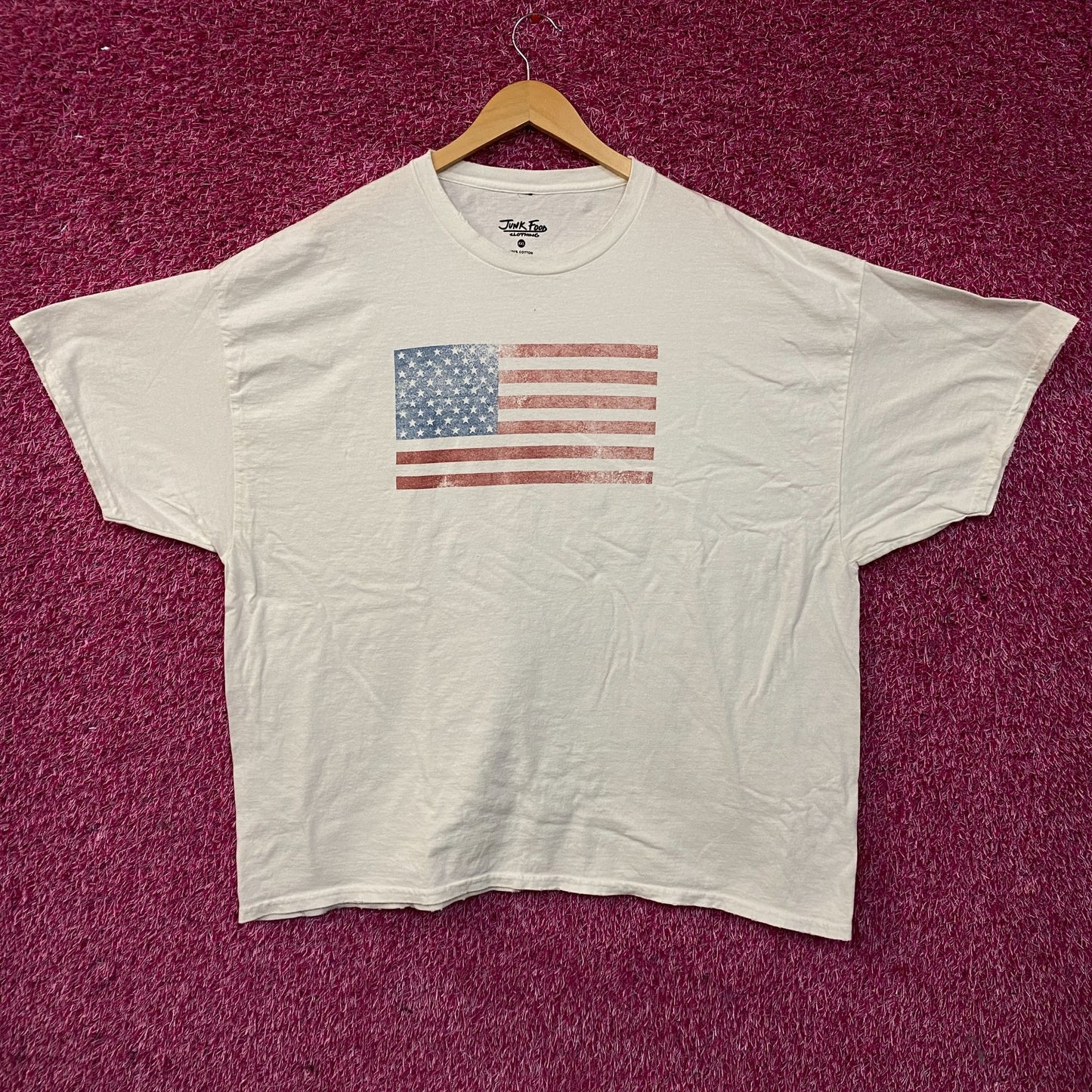 Junk Food Brand Distressed American Flag Graphic T-Shirt 2XL