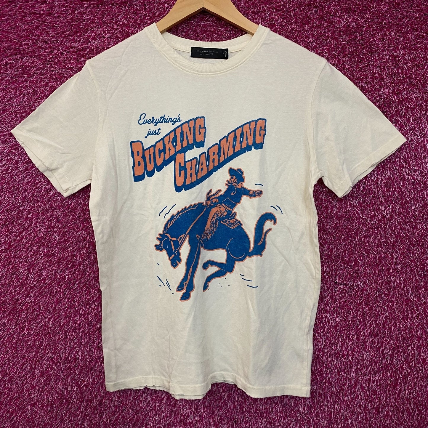 Junk Food Clothing Bucking Charming Vintage Style T-Shirt Small
