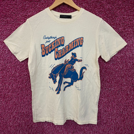 Junk Food Clothing Bucking Charming Vintage Style T-Shirt Small