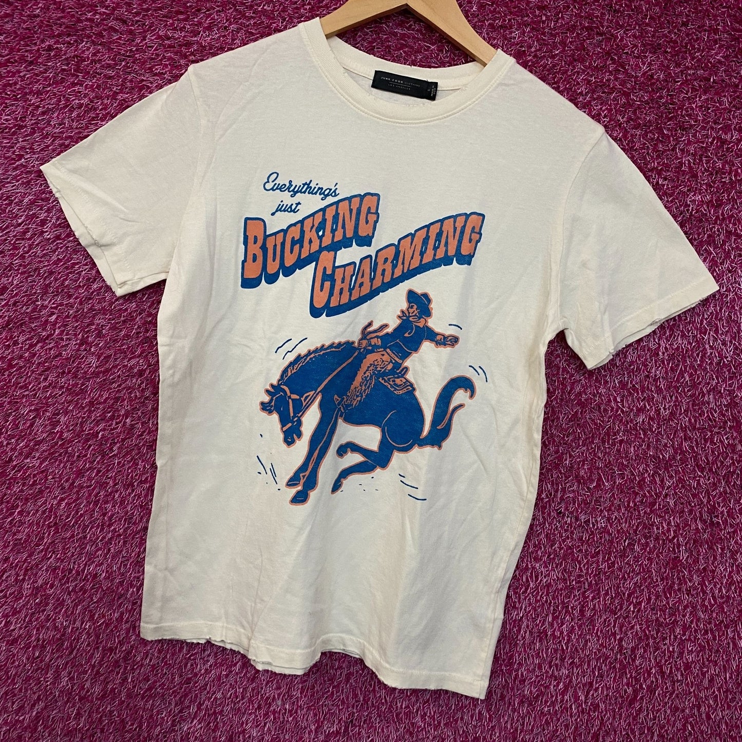 Junk Food Clothing Bucking Charming Vintage Style T-Shirt Small