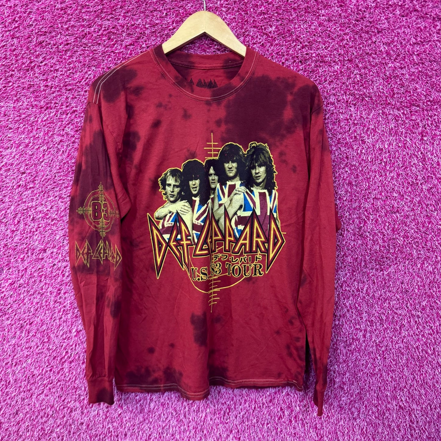 Def Leppard Pyromania 83 US Tour Band Long Sleeve Tie Dye M