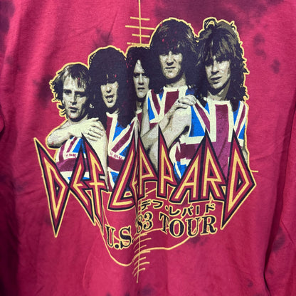 Def Leppard Pyromania 83 US Tour Band Long Sleeve Tie Dye M