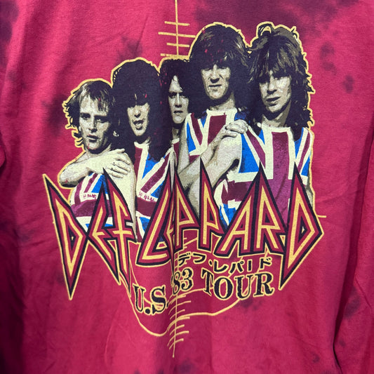 Def Leppard Pyromania 83 US Tour Band Long Sleeve Tie Dye M