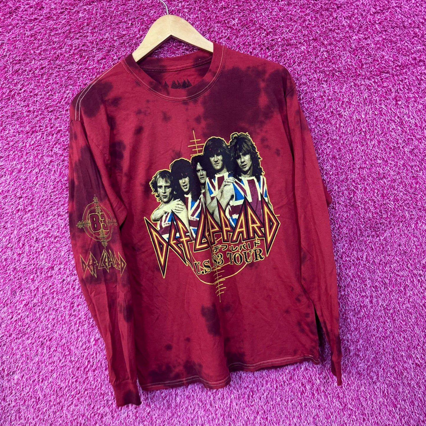 Def Leppard Pyromania 83 US Tour Band Long Sleeve Tie Dye M