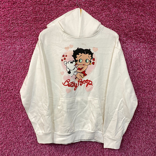Betty Boop & Pudgy the Puppy Love Bomb Cartoon Film Hoodie L