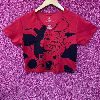Disney Princess 101 Dalmatians Cruella De Vil Red Crop Top XL