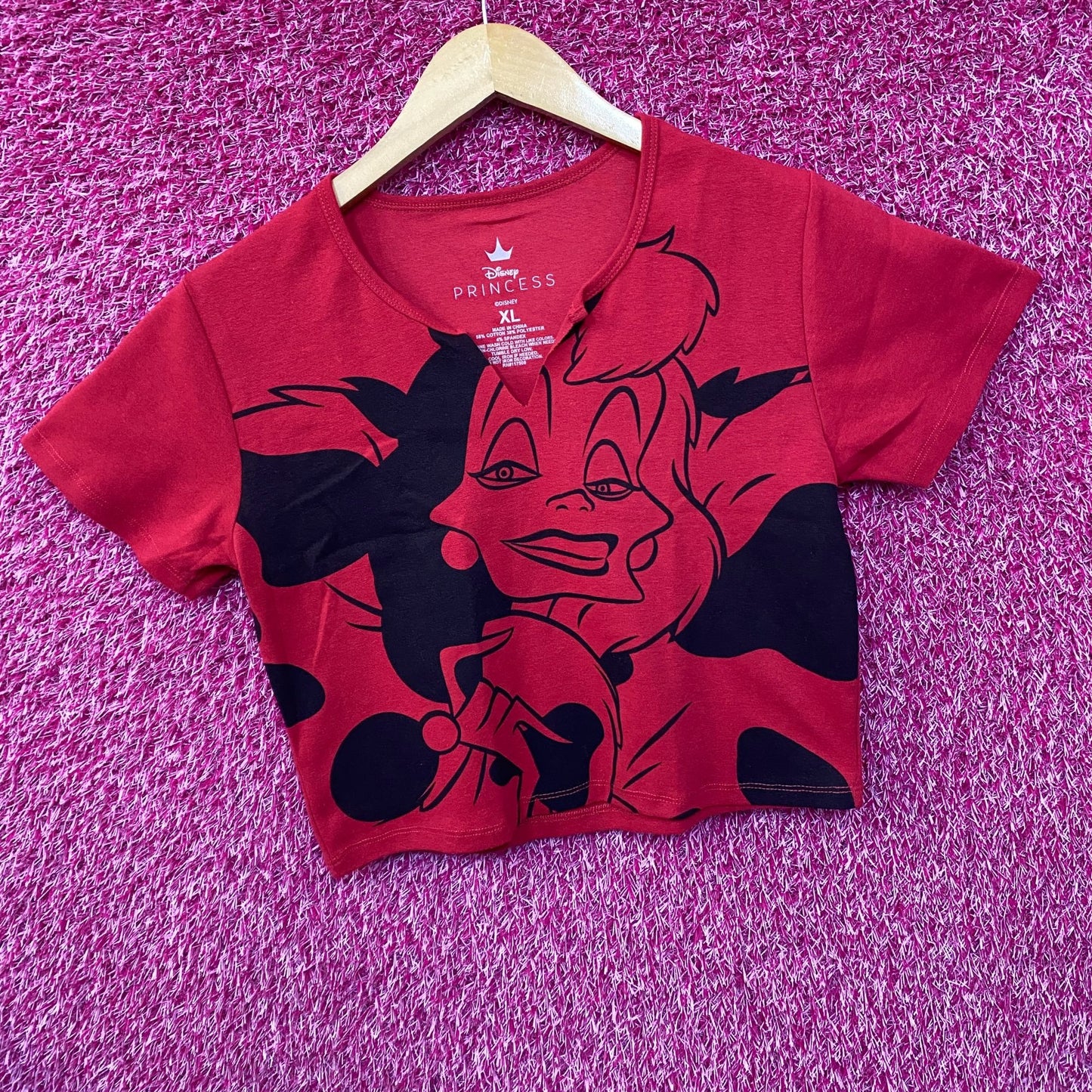 Disney Princess 101 Dalmatians Cruella De Vil Red Crop Top XL