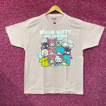 Hello Kitty and Friends Group Graphic Glitter Pink T-Shirt 2XL
