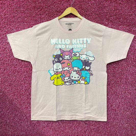 Hello Kitty and Friends Group Graphic Glitter Pink T-Shirt 2XL