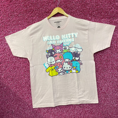 Hello Kitty and Friends Group Graphic Glitter Pink T-Shirt 2XL