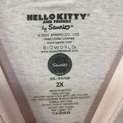 Hello Kitty and Friends Group Graphic Glitter Pink T-Shirt 2XL