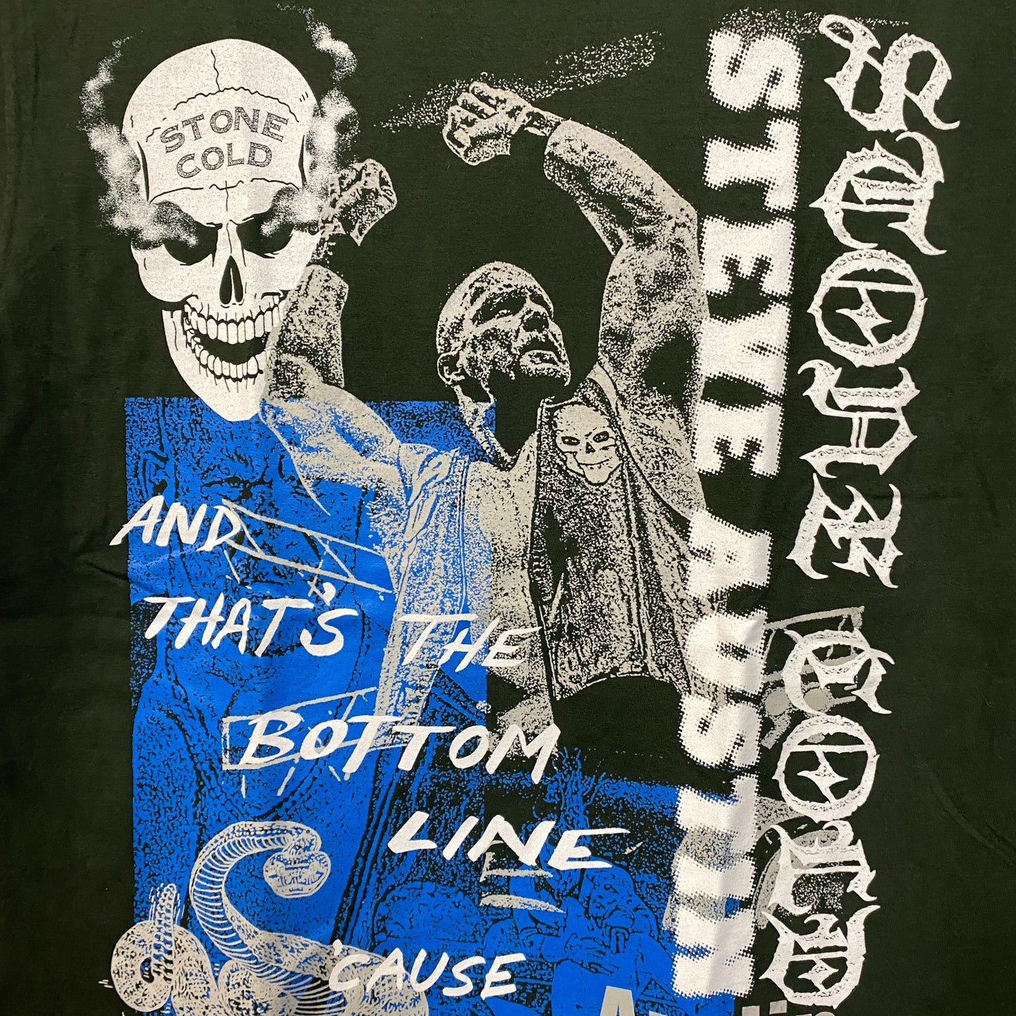 WWE Stone Cold Steve Austin And That's The Bottom Line Green T-Shirt large