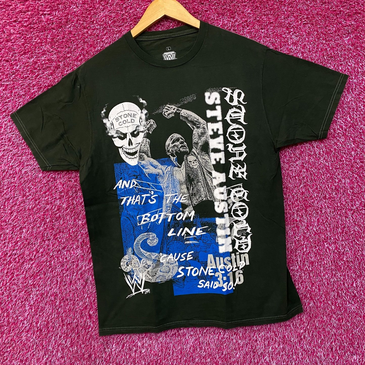 WWE Stone Cold Steve Austin And That's The Bottom Line Green T-Shirt large