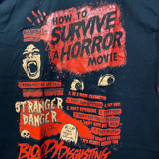 How To Survive A Horror Movie Bloody Disgusting T-Shirt XL